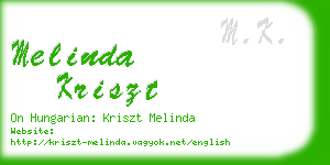 melinda kriszt business card